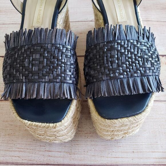 Paloma Barcelo Woven Platform Espadrille Sandals - Picture 10 of 15
